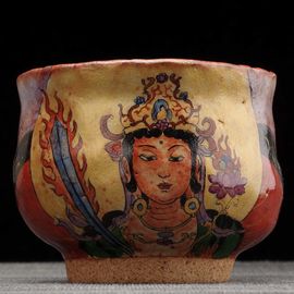 Пиала 225мл "Бодхисаттва Манджушри", керамика из Цзиндечжень (402487)-