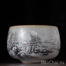 Пиала 100мл "Зима", цзиндэчжэньский фарфор (52310)-