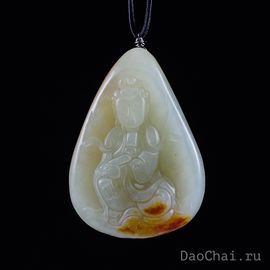 Подвеска "Гуаньинь",  хотанский нефрит (98018)-