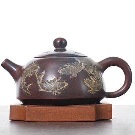 Чайник 180мл "Рыбы", циньчжоуская керамика (78085)-