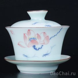 Гайвань 150мл "Лотосы", ручная роспись (5045)-