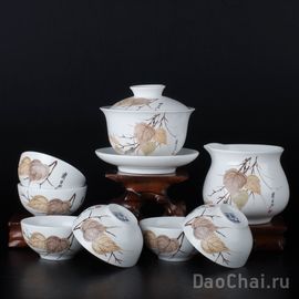 Набор посуды "Осенний лист" (фарфор, 8 предметов)-