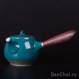 Чайник 225мл (фарфор, дерево)-