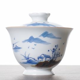 Гайвань 190мл "Сельский пейзаж",  ручная роспись (500181)-