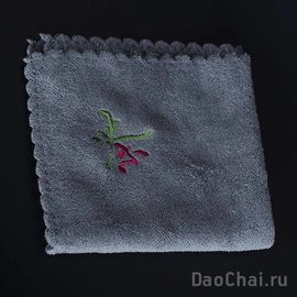 Полотенце для чайной церемонии "Чай", 30х30, серое-