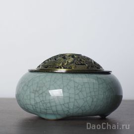 Курильница сянлу, керамика, голубой кракле (9542)-
