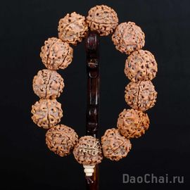 Четки-браслет на запястье (19-20мм, семена рудракши, 5 ликов)-