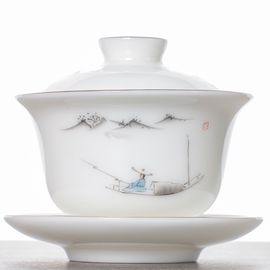 Гайвань 170мл “Рыбацкая лодка”, фарфор Байцы (500197)-