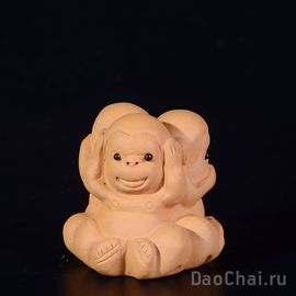 Обезьянки "Не вижу зла, не слышу зла, не говорю о зле" (глина)-