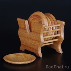 Набор подставок под пиалы, 6шт, бамбук-