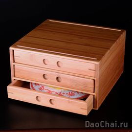 Шкафчик под пуэр, 4 полочки, бамбук (81302)-