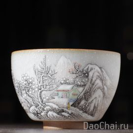 Пиала 115мл "Зима", цзиндэчжэньский фарфор (52315)-