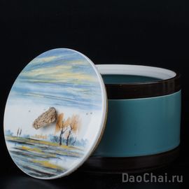 Чайница 800мл "Осень" (фарфор)-