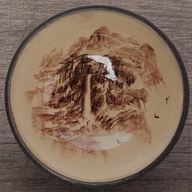 Пиала 105мл "Пейзаж", роспись, цзяньшуйская керамика (53952)-