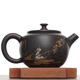 Чайник 165мл "Рыбак", цзяньшуйская керамика (790993)-