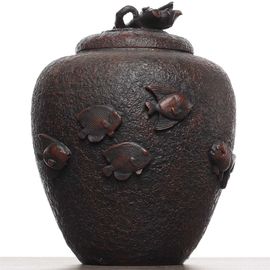 Чайница "Рыбки", мастер Ма Лин, цзяньшуйская керамика (87321)-