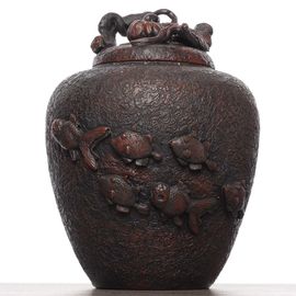 Чайница "Рыбки", мастер Ма Лин, цзяньшуйская керамика (87322)-
