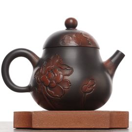 Чайник 140мл "Лотосы", цзяньшуйская керамика (790968)-
