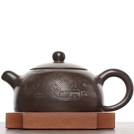 Чайник 160мл "Город", исинская глина, мастер Ван Чжэньсюэ (79666)-