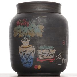Чайница 900мл "Тябана – чайная икебана", цзяньшуйская керамика, мастер Ван Чао (87330)-