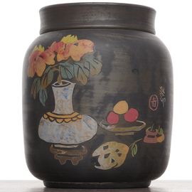 Чайница 900мл "Тябана – чайная икебана", цзяньшуйская керамика, мастер Ван Чао (87331)-