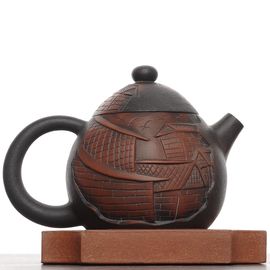 Чайник 135мл "Город", цзяньшуйская керамика (791029)-