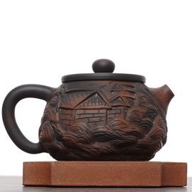 Чайник 140мл "Город", цзяньшуйская керамика (791124)-