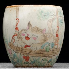 Пиала 105мл "Котик", керамика из Цзиндечжень, Цзе Чжицзюнь (403463)-