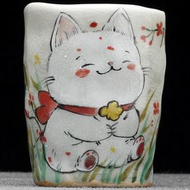 Пиала 55мл "Котик", керамика из Цзиндечжень, Цзе Чжицзюнь (403492)-