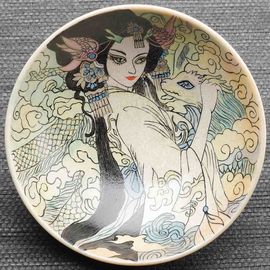 Пиала 115мл "Красавица", фарфор из Цзиндечжень (404496)-