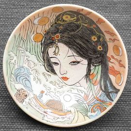 Пиала 130мл "Красавица", фарфор из Цзиндечжень (404518)-