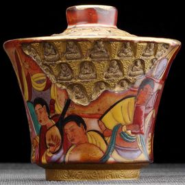 Гайвань 215мл "Бодхисаттва читает сутры", керамика из Цзиндэчжэнь (404498)-