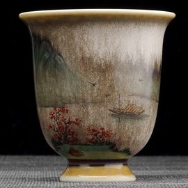 Пиала 75мл "Пейзаж", фарфор из Цзиндечжень (404425)-