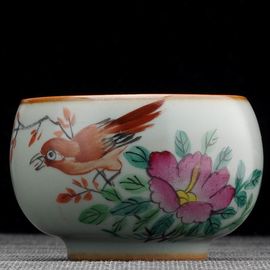 Пиала 100мл "Птица", жуяо, керамика из Цзиндечжень (404434)-