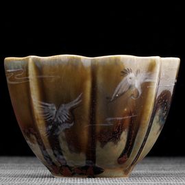 Пиала 100мл "Журавли", фарфор из Цзиндечжень (404446)-