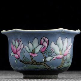 Пиала 85мл "Магнолия", фарфор из Цзиндечжень (404447)-