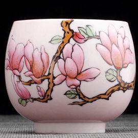 Пиала 105мл "Магнолия", фарфор из Цзиндечжень (404464)-