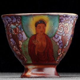 Пиала 110мл "Бодхисаттва читает сутры", керамика из Цзиндечжень (404491)-