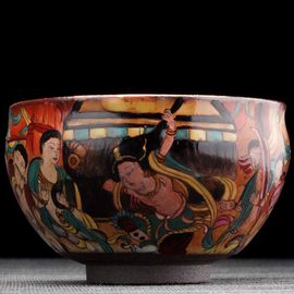 Пиала 245мл "Бодхисаттва читает сутры", керамика из Цзиндечжень (404492)-