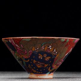Пиала 135мл "Шестирукий Махакала", керамика из Цзиндечжень (404494)-