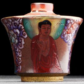 Гайвань 220мл "Бодхисаттва читает сутры", керамика из Цзиндэчжэнь (404502)-