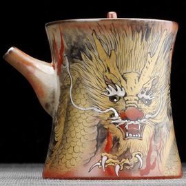 Чайник 140мл "Золотой дракон", цзиндэчжэньская керамика (404507)-