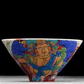 Пиала 135мл "Желтый Цайшэн", керамика из Цзиндечжень (404516)-