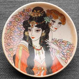 Пиала 115мл "Красавицы", фарфор из Цзиндечжень (404569)-