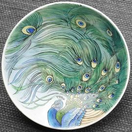 Пиала 115мл "Павлин", фарфор из Цзиндечжень (404537)-