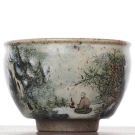 Пиала 145мл "Чаепитие под сосной", керамика, роспись (54692)-