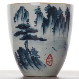 Пиала 80мл "Пейзаж", керамика, роспись (54645)-