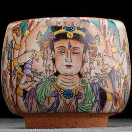 Пиала 310мл "Тысячерукая Гуаньинь", керамика из Цзиндечжень (404539)-