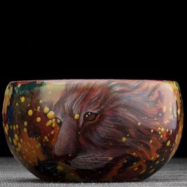 Пиала 150мл "Лев", керамика из Цзиндечжень (404541)-