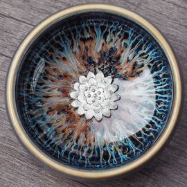 Пиала 85мл "Лотос", серебро (53032)-